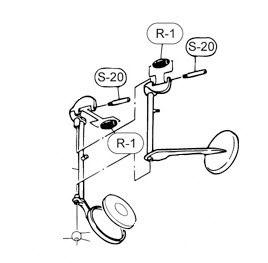 Klappen-Rolle mit Schraube für C-/Es-Klappe für Yamaha YAS-23/25