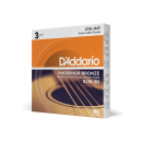DAddario EJ15-3D strings for acoustic guitar, phosphor bronze, Extra Light, 3 sets