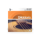 DAddario EJ15-3D strings for acoustic guitar, phosphor bronze, Extra Light, 3 sets