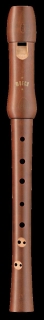 Moeck 1213 C-Sopran Barock-Blockflöte, Birnbaum gebeizt mit Doppellöcher, Schulblockflöte
