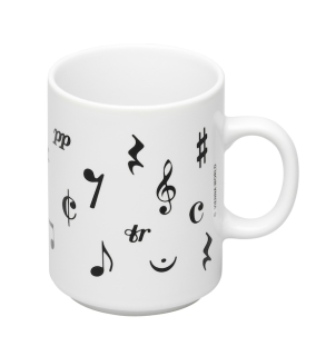 Handle mug music symbols (1 piece)