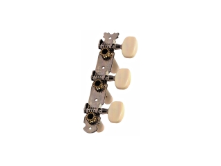 Set of tuners, nylon shaft, single, finish: chrome