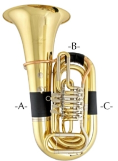 Handschutz Teil A für Kaiser-Tuba Leder mit Schnur