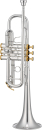 XO Brass XO1624RSR C-Trompete, versilbert, Reversed, Goldmessing