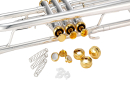XO Brass XO1624RSR C-Trompete, versilbert, Reversed, Goldmessing